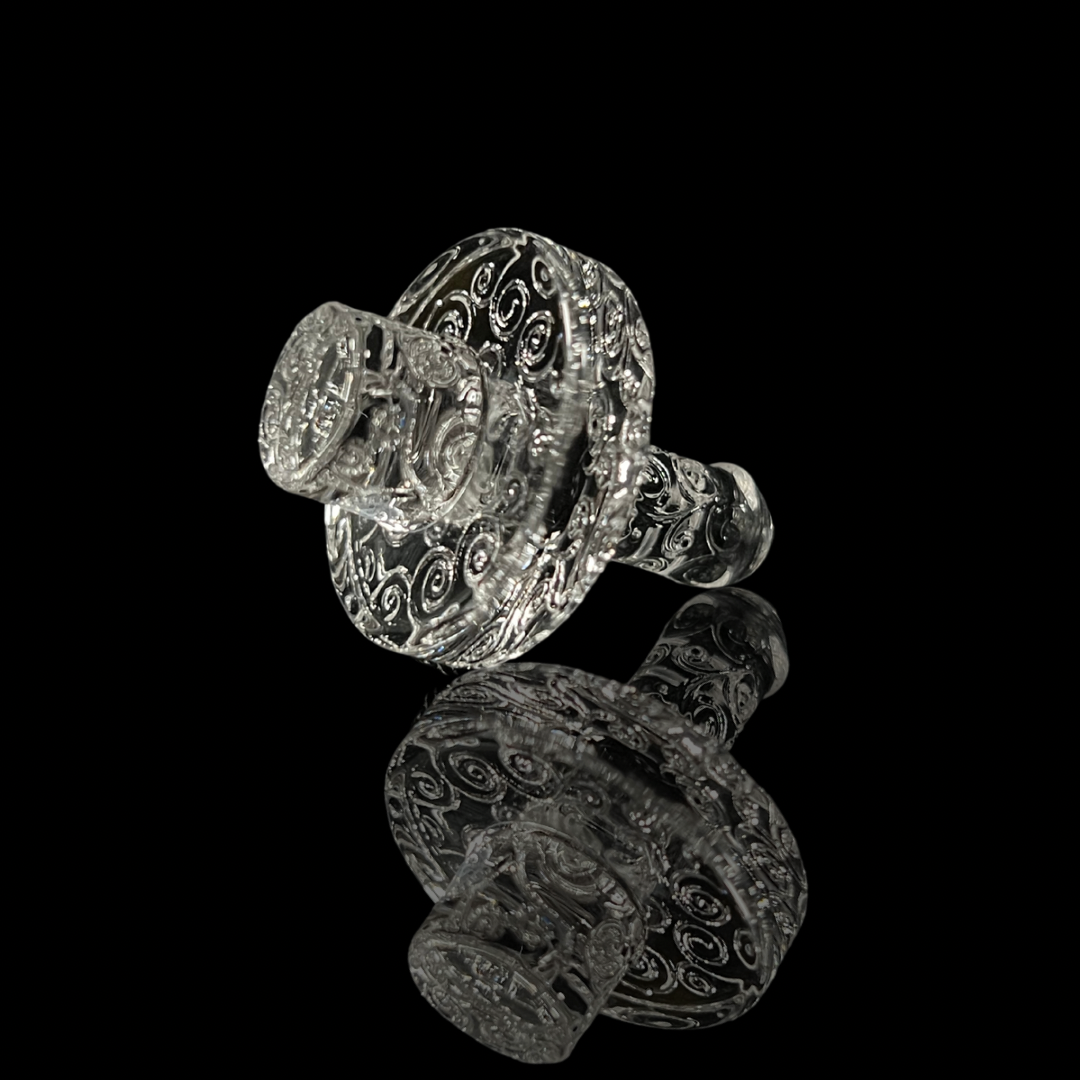 Terp Slurper Quartz Sandblasted Banger Set with Integral Pillar & Precision Cap