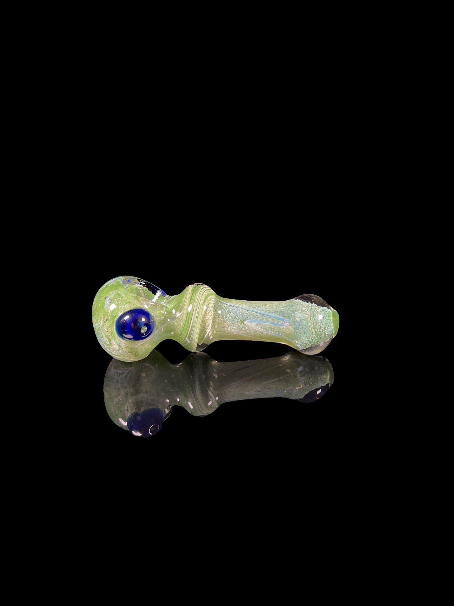 Galactic Lime Swirl with Cobalt Accents Hand Pipe